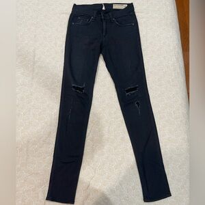 Rag & Bone Black Distressed Skinny Jeans/Pants